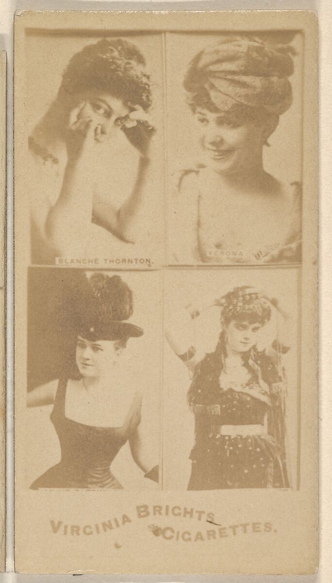 Blanche Thornton/ Verona, from the Actors and Actresses series (N45, Type 4) for Virginia Brights Cigarettes, Issued by Allen &amp; Ginter (American, Richmond, Virginia), Albumen photograph 