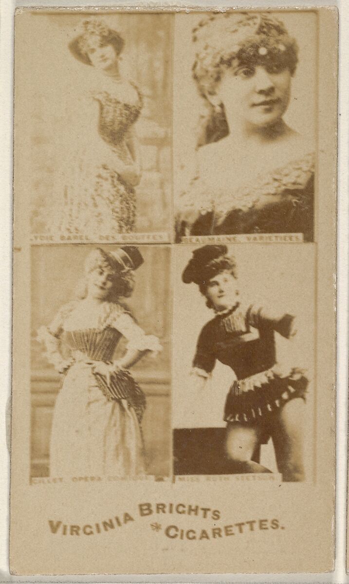 Beaumaine, Variettees/ Callet, Opera Comique/ Miss Ruth Stetson, from the Actors and Actresses series (N45, Type 4) for Virginia Brights Cigarettes, Issued by Allen &amp; Ginter (American, Richmond, Virginia), Albumen photograph 