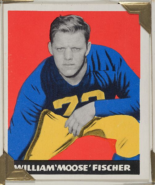 William "Moose" Fischer, from the All-Star Football series (R401-2), issued by Leaf Gum Company, Leaf Gum, Co., Chicago, Illinois, Commercial chromolithograph 
