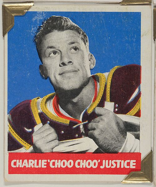 Charlie "Choo Choo" Justice, from the All-Star Football series (R401-2), issued by Leaf Gum Company, Leaf Gum, Co., Chicago, Illinois, Commercial chromolithograph 