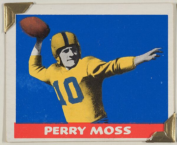 Perry Moss, from the All-Star Football series (R401-2), issued by Leaf Gum Company, Leaf Gum, Co., Chicago, Illinois, Commercial chromolithograph 
