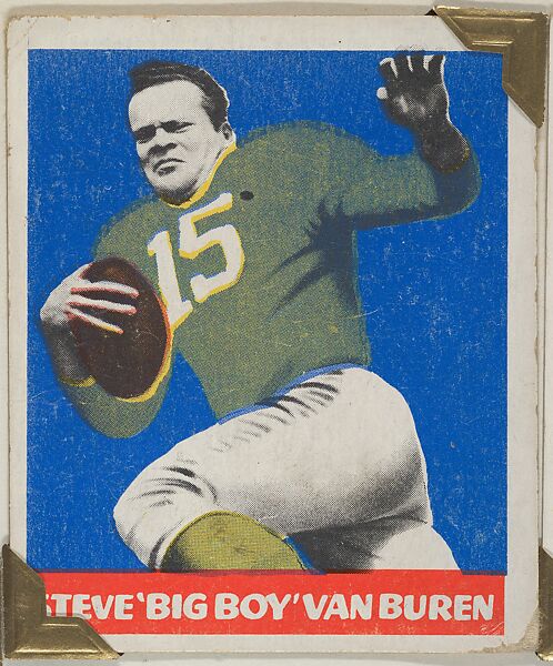 Steve "Big Boy" Van Buren (green jersey), from the All-Star Football series (R401-2), issued by Leaf Gum Company, Leaf Gum, Co., Chicago, Illinois, Commercial chromolithograph 