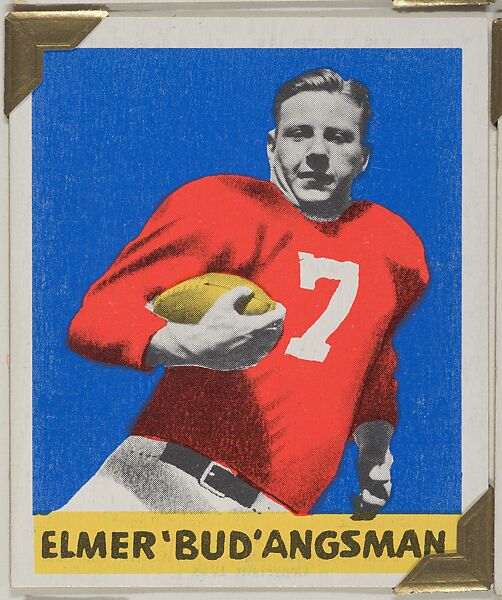 Elmer "Bud" Angsman, from the All-Star Football series (R401-2), issued by Leaf Gum Company, Leaf Gum, Co., Chicago, Illinois, Commercial chromolithograph 