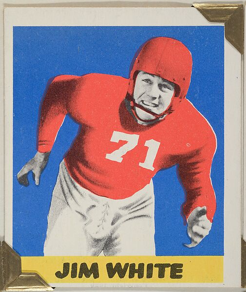 Jim White, from the All-Star Football series (R401-2), issued by Leaf Gum Company, Leaf Gum, Co., Chicago, Illinois, Commercial chromolithograph 