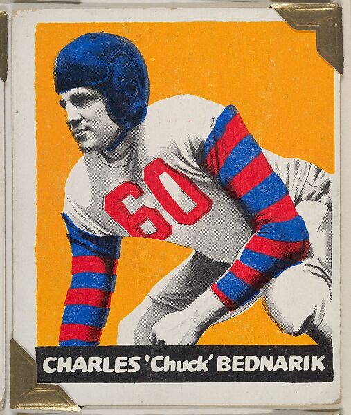 Charles "Chuck" Bednarik, from the All-Star Football series (R401-2), issued by Leaf Gum Company, Leaf Gum, Co., Chicago, Illinois, Commercial chromolithograph 