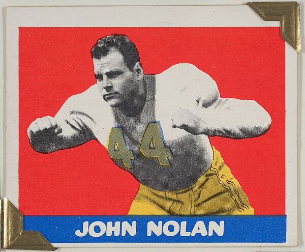 John Nolan, from the All-Star Football series (R401-2), issued by Leaf Gum Company, Leaf Gum, Co., Chicago, Illinois, Commercial chromolithograph 