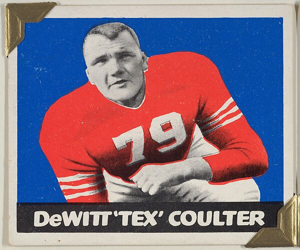 DeWitt "Tex" Coulter, from the All-Star Football series (R401-2), issued by Leaf Gum Company, Leaf Gum, Co., Chicago, Illinois, Commercial chromolithograph 