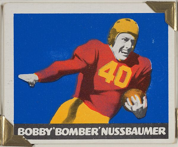 Bobby "Bomber" Nussbaumer, from the All-Star Football series (R401-2), issued by Leaf Gum Company, Leaf Gum, Co., Chicago, Illinois, Commercial chromolithograph 