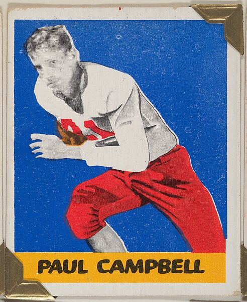 Paul Campbell, from the All-Star Football series (R401-2), issued by Leaf Gum Company, Leaf Gum, Co., Chicago, Illinois, Commercial chromolithograph 