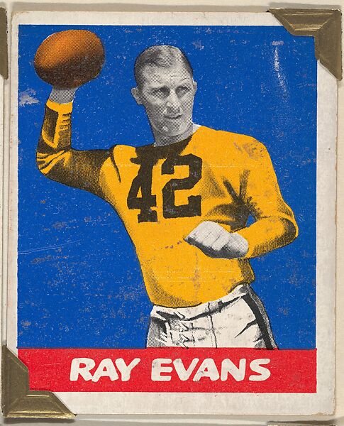 Ray Evans, from the All-Star Football series (R401-2), issued by Leaf Gum Company, Leaf Gum, Co., Chicago, Illinois, Commercial chromolithograph 