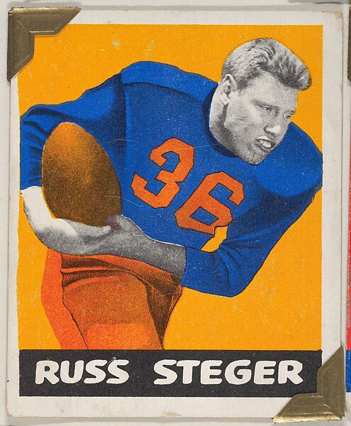 Russ Steger, from the All-Star Football series (R401-2), issued by Leaf Gum Company, Leaf Gum, Co., Chicago, Illinois, Commercial chromolithograph 