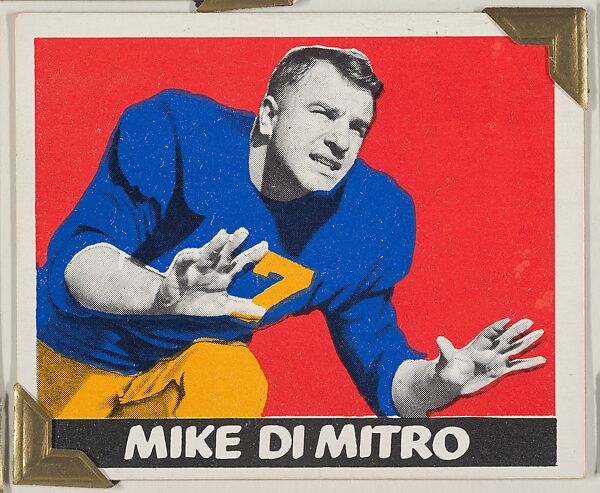 Mike Di Mitro, from the All-Star Football series (R401-2), issued by Leaf Gum Company, Leaf Gum, Co., Chicago, Illinois, Commercial chromolithograph 