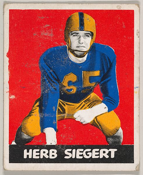 Herb Siegert, from the All-Star Football series (R401-2), issued by Leaf Gum Company, Leaf Gum, Co., Chicago, Illinois, Commercial chromolithograph 