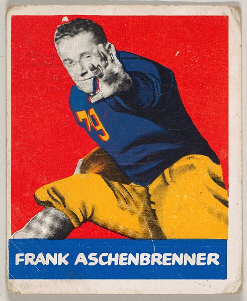 Frank Aschenbrenner, from the All-Star Football series (R401-2), issued by Leaf Gum Company, Leaf Gum, Co., Chicago, Illinois, Commercial chromolithograph 