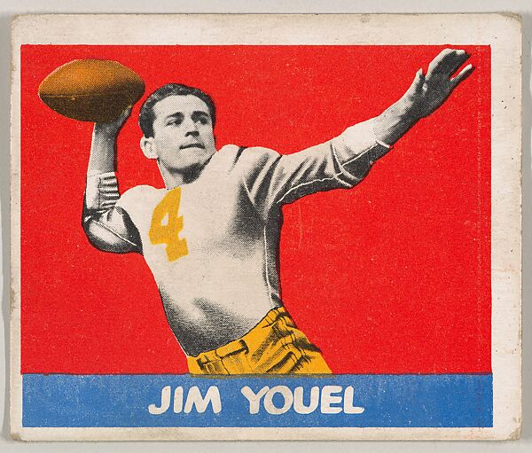 Jim Youel, from the All-Star Football series (R401-2), issued by Leaf Gum Company, Leaf Gum, Co., Chicago, Illinois, Commercial chromolithograph 