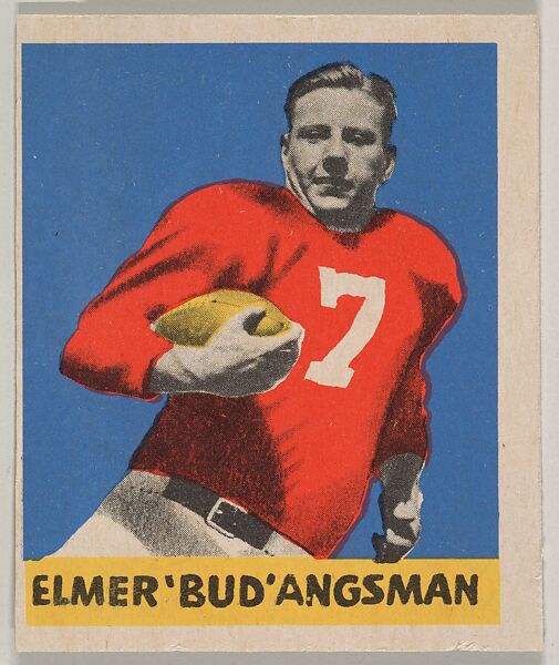 Elmer "Bud" Angsman, from the All-Star Football series (R401-3), issued by Leaf Gum Company, Leaf Gum, Co., Chicago, Illinois, Commercial chromolithograph 