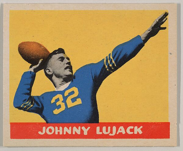 Johnny Lujack, from the All-Star Football series (R401-3), issued by Leaf Gum Company, Leaf Gum, Co., Chicago, Illinois, Commercial chromolithograph 