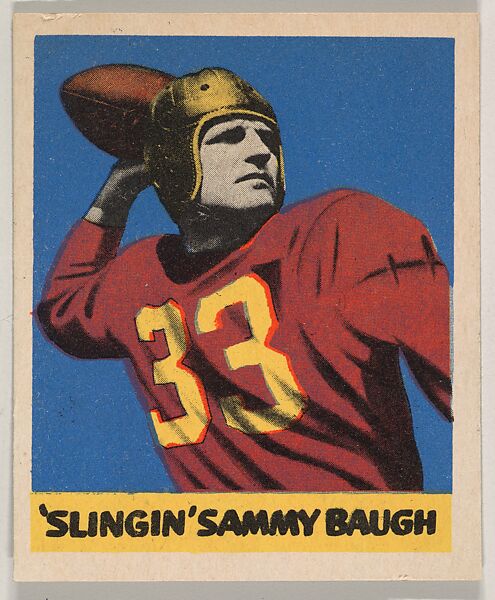 "Slingin" Sammy Baugh, from the All-Star Football series (R401-3), issued by Leaf Gum Company, Leaf Gum, Co., Chicago, Illinois, Commercial chromolithograph 