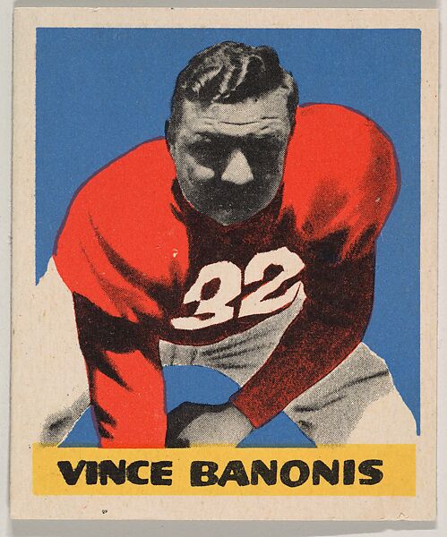 Vince Banonis, from the All-Star Football series (R401-3), issued by Leaf Gum Company, Leaf Gum, Co., Chicago, Illinois, Commercial chromolithograph 