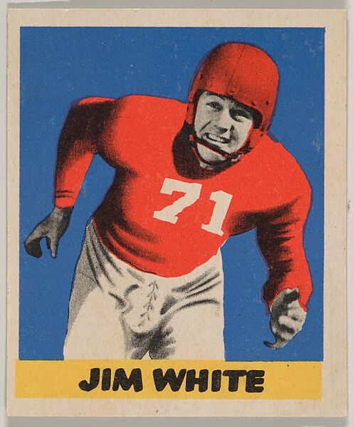 Jim White, from the All-Star Football series (R401-3), issued by Leaf Gum Company, Leaf Gum, Co., Chicago, Illinois, Commercial chromolithograph 