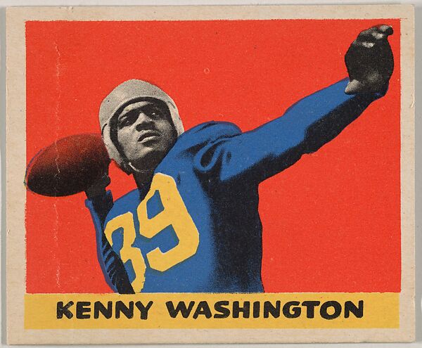 Kenny Washington, from the All-Star Football series (R401-3), issued by Leaf Gum Company, Leaf Gum, Co., Chicago, Illinois, Commercial chromolithograph 