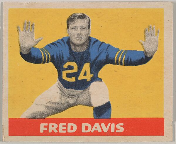 Fred Davis, from the All-Star Football series (R401-3), issued by Leaf Gum Company, Leaf Gum, Co., Chicago, Illinois, Commercial chromolithograph 
