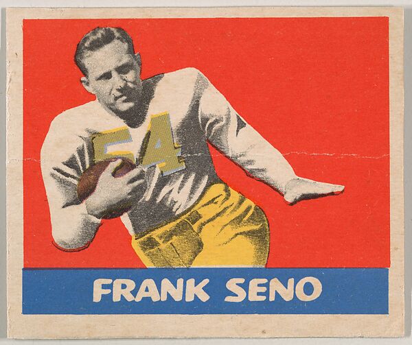 Frank Seno, from the All-Star Football series (R401-3), issued by Leaf Gum Company, Leaf Gum, Co., Chicago, Illinois, Commercial chromolithograph 