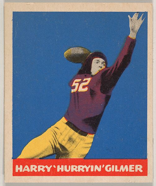 Harry "Hurryin" Gilmer, from the All-Star Football series (R401-3), issued by Leaf Gum Company, Leaf Gum, Co., Chicago, Illinois, Commercial chromolithograph