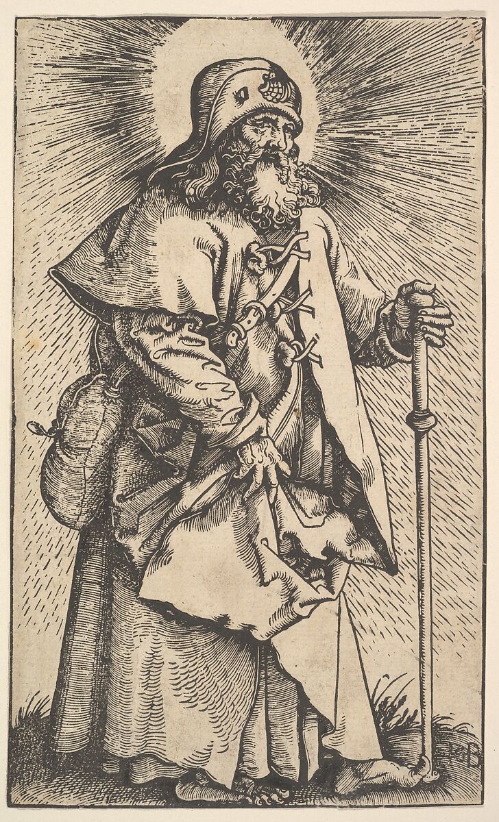 St. James the Greater from Christ and the Apostles, Hans Baldung (called Hans Baldung Grien) (German, Schwäbisch Gmünd (?) 1484/85–1545 Strasbourg), Woodcut 