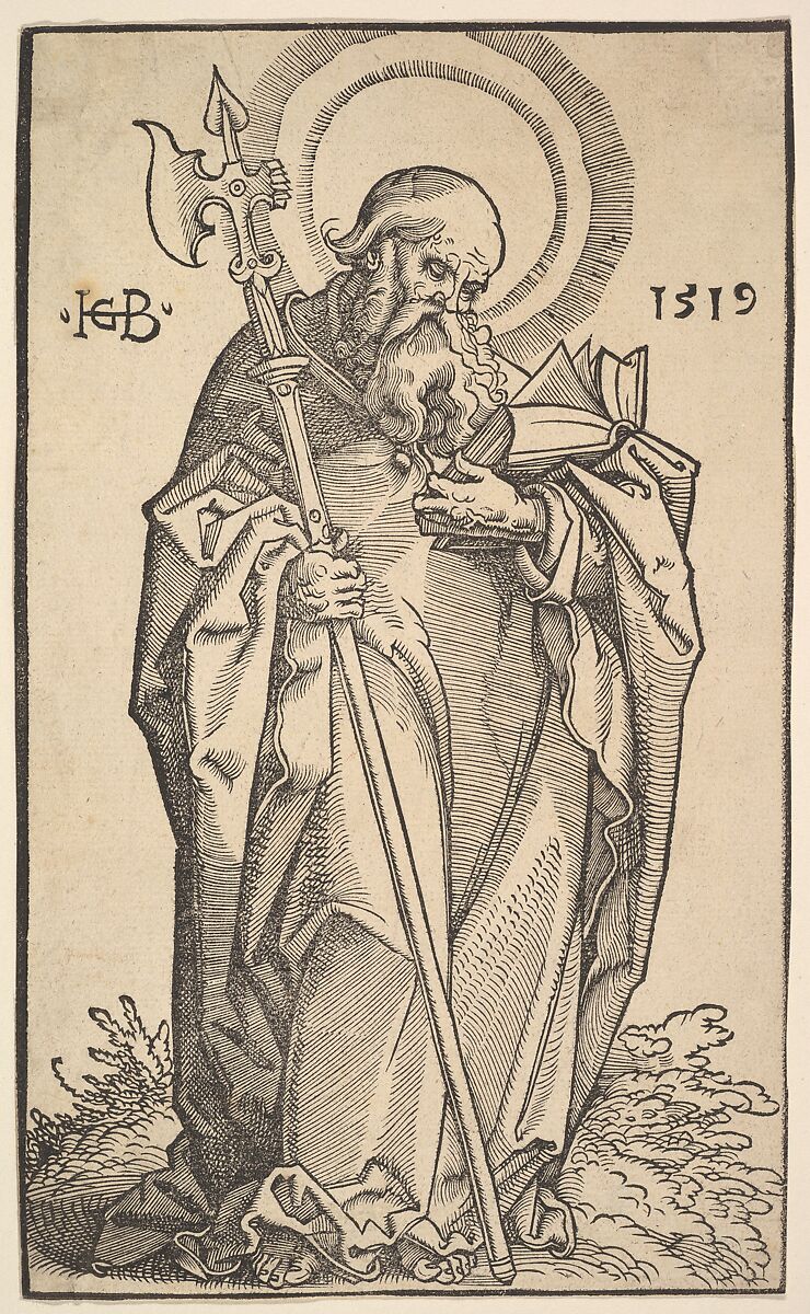 St. Matthew from Christ and the Apostles, Hans Baldung (called Hans Baldung Grien) (German, Schwäbisch Gmünd (?) 1484/85–1545 Strasbourg), Woodcut 