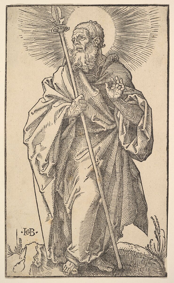 St. Thomas from Christ and the Apostles, Hans Baldung (called Hans Baldung Grien) (German, Schwäbisch Gmünd (?) 1484/85–1545 Strasbourg), Woodcut 