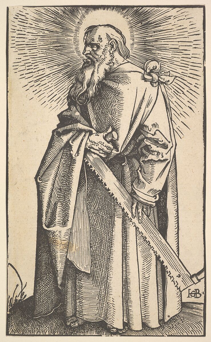 St. Simon from Christ and the Apostles, Hans Baldung (called Hans Baldung Grien) (German, Schwäbisch Gmünd (?) 1484/85–1545 Strasbourg), Woodcut 