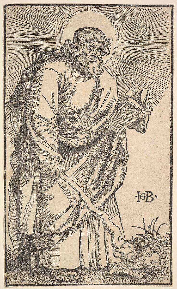 St. Judas Thaddaeus from Christ and the Apostles, Hans Baldung (called Hans Baldung Grien) (German, Schwäbisch Gmünd (?) 1484/85–1545 Strasbourg), Woodcut 