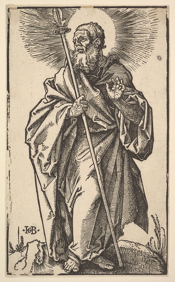 Saint Thomas from Christ and the Apostles, Hans Baldung (called Hans Baldung Grien) (German, Schwäbisch Gmünd (?) 1484/85–1545 Strasbourg), Woodcut 