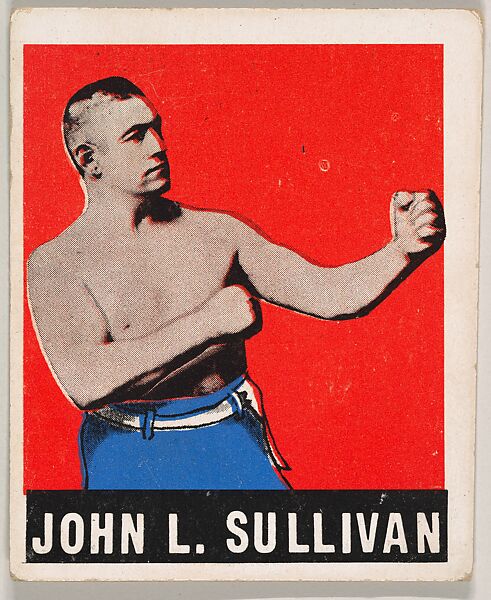 John L. Sullivan, from the Knock-Out Bubble Gum series (R401-5), issued by Leaf Gum Company, Leaf Gum, Co., Chicago, Illinois, Commercial Chromolithograph 