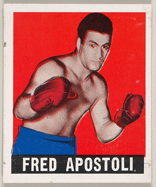 Fred Apostoli, from the Knock-Out Bubble Gum series (R401-5), issued by Leaf Gum Company, Leaf Gum, Co., Chicago, Illinois, Commercial Chromolithograph 
