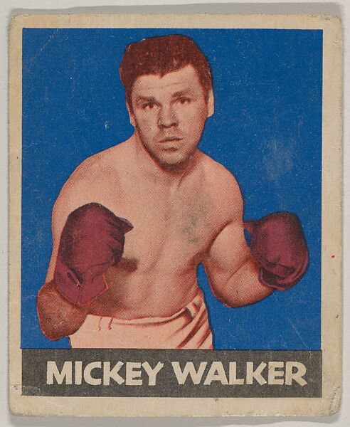 Mickey Walker, from the Knock-Out Bubble Gum series (R401-5), issued by Leaf Gum Company, Leaf Gum, Co., Chicago, Illinois, Commercial Chromolithograph 