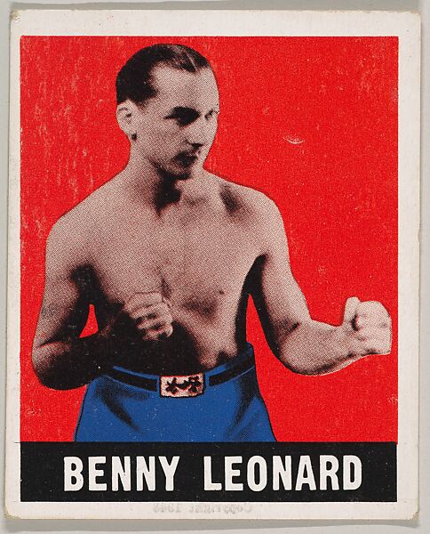 Benny Leonard, from the Knock-Out Bubble Gum series (R401-5), issued by Leaf Gum Company, Leaf Gum, Co., Chicago, Illinois, Commercial Chromolithograph 