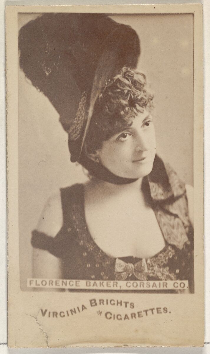 Florence Baker, Corsair Co., from the Actors and Actresses series (N45, Type 6) for Virginia Brights Cigarettes, Issued by Allen &amp; Ginter (American, Richmond, Virginia), Albumen photograph 