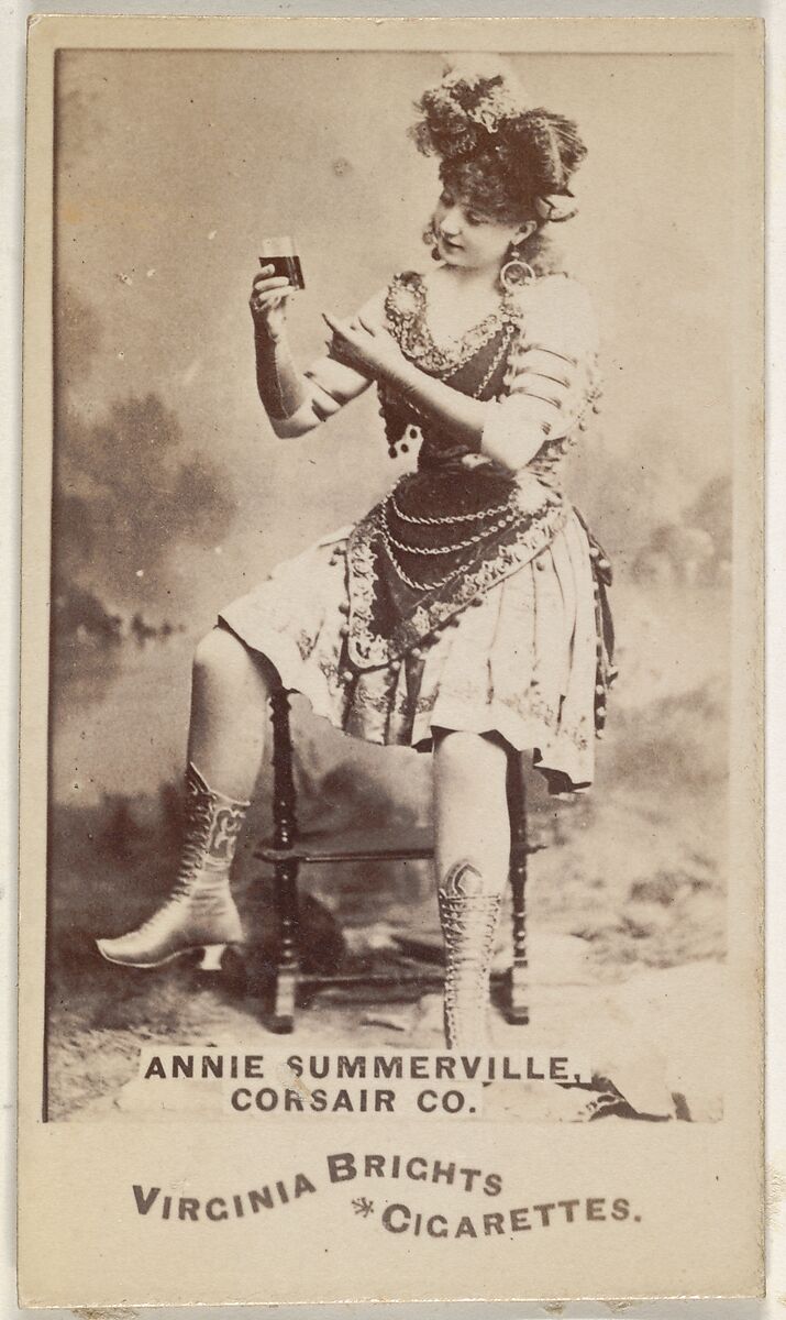 Annie Summerville, Corsair Co., from the Actors and Actresses series (N45, Type 6) for Virginia Brights Cigarettes, Issued by Allen &amp; Ginter (American, Richmond, Virginia), Albumen photograph 