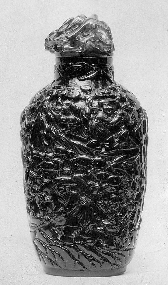 Snuff bottle with stopper, Amber, China 