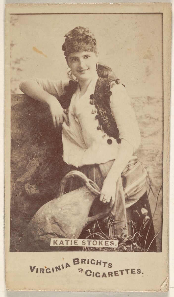 Katie Stokes, from the Actors and Actresses series (N45, Type 6) for Virginia Brights Cigarettes, Issued by Allen &amp; Ginter (American, Richmond, Virginia), Albumen photograph 