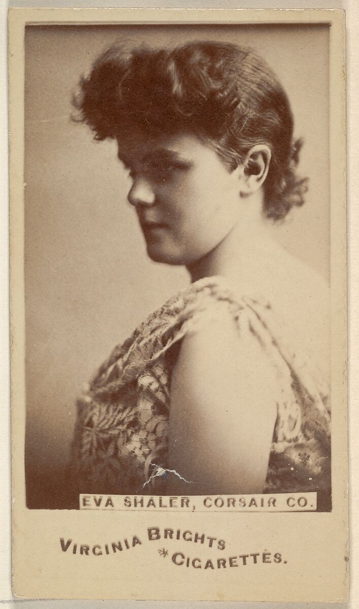 Eva Shaler, Corsair Co., from the Actors and Actresses series (N45, Type 6) for Virginia Brights Cigarettes, Issued by Allen &amp; Ginter (American, Richmond, Virginia), Albumen photograph 