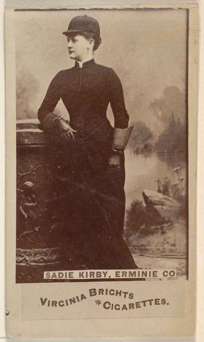 Sadie Kirby, Erminie Co., from the Actors and Actresses series (N45, Type 6) for Virginia Brights Cigarettes, Issued by Allen &amp; Ginter (American, Richmond, Virginia), Albumen photograph 