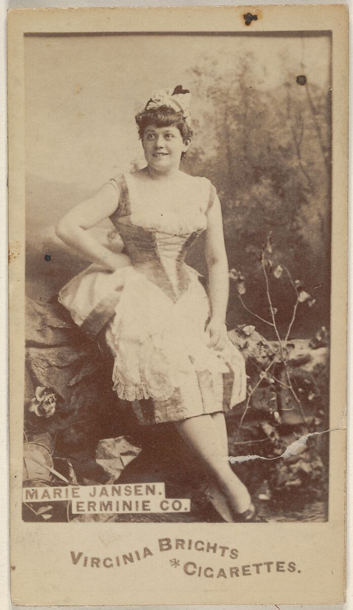 Marie Jansen, Erminie Co., from the Actors and Actresses series (N45, Type 6) for Virginia Brights Cigarettes, Issued by Allen &amp; Ginter (American, Richmond, Virginia), Albumen photograph 