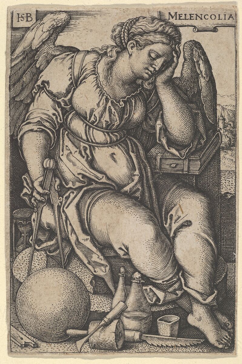 Melancholia, Sebald Beham (German, Nuremberg 1500–1550 Frankfurt), Engraving 