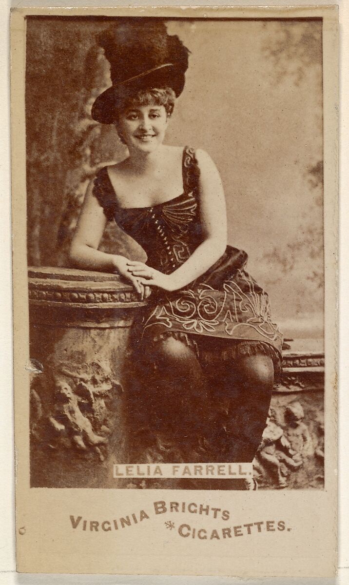 Lelia Farrell, from the Actors and Actresses series (N45, Type 6) for Virginia Brights Cigarettes, Issued by Allen &amp; Ginter (American, Richmond, Virginia), Albumen photograph 