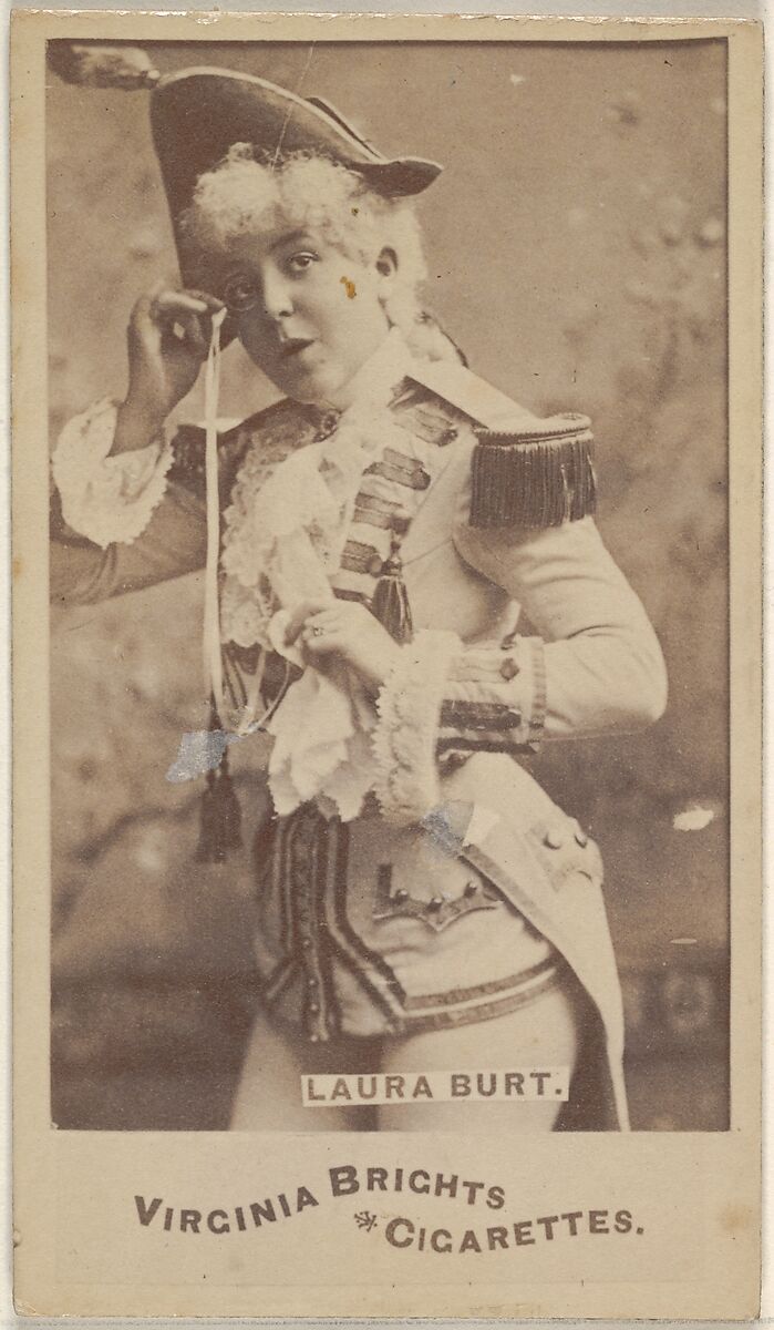 Laura Burt, from the Actors and Actresses series (N45, Type 6) for Virginia Brights Cigarettes, Issued by Allen &amp; Ginter (American, Richmond, Virginia), Albumen photograph 