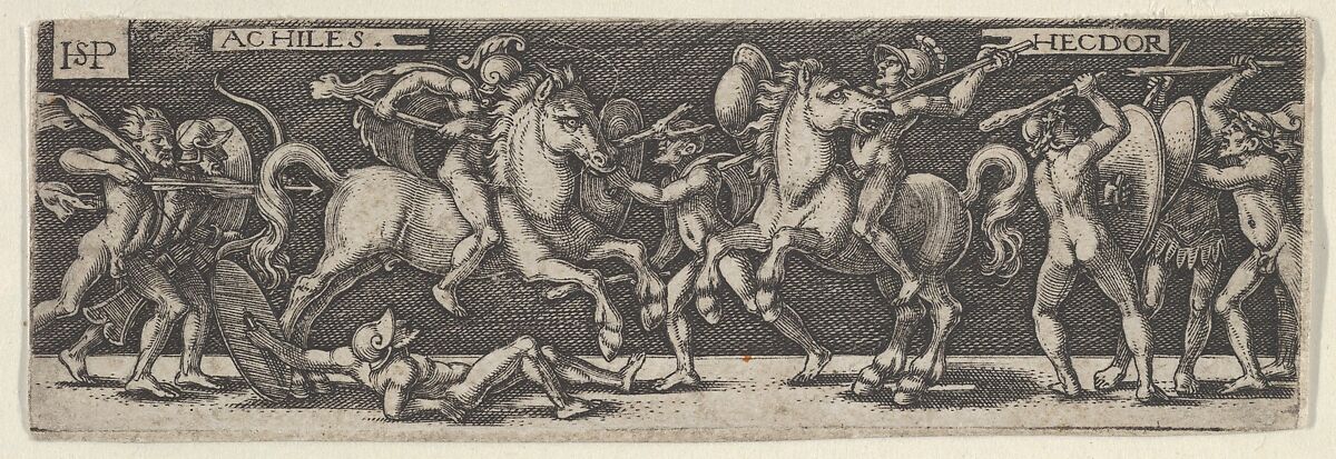 Achilles and Hector, Sebald Beham (German, Nuremberg 1500–1550 Frankfurt), Engraving 