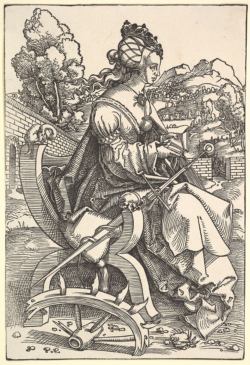 St. Catherine, Hans Baldung (called Hans Baldung Grien) (German, Schwäbisch Gmünd (?) 1484/85–1545 Strasbourg), Woodcut; first of two states 